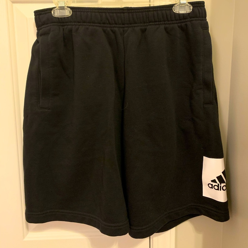 Adidas Black Logo Shorts Size M